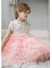 Soft Pink Tulle Ruffle Flower Girl Dress